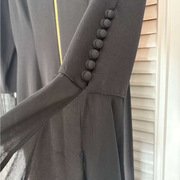 Calvin Klein Black Bell Sleeve Dress with Sheer Sleeves - Picture 7 of 7